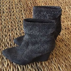 Free People booties. Rough suede. Black/gray. Sz7